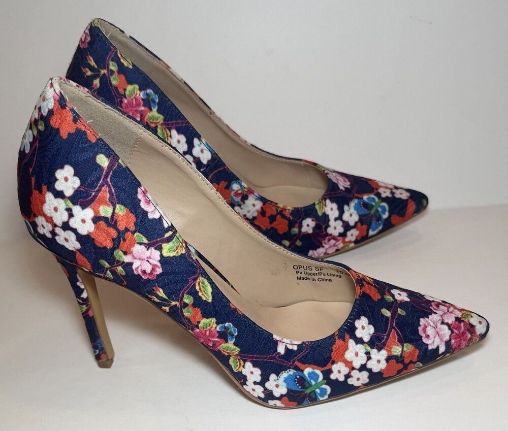 Penny Loves Kenny Opus SF Floral Pointed Toe Stiletto Pumps Women’s 10M Navy